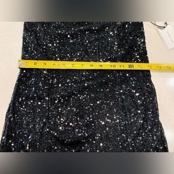 1.STATE Black Sequin Mini Dress Size 8 NWT Party Holiday Cocktail Glam - Picture 11 of 14